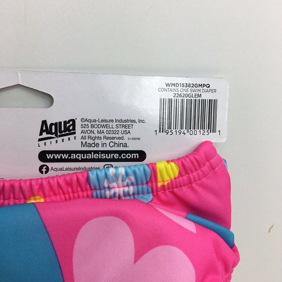 Swimschool Reusable Swim Diaper UPF 50 Level 1 18-22 lbs 12 Months Swim Pink New - Picture 6 of 12